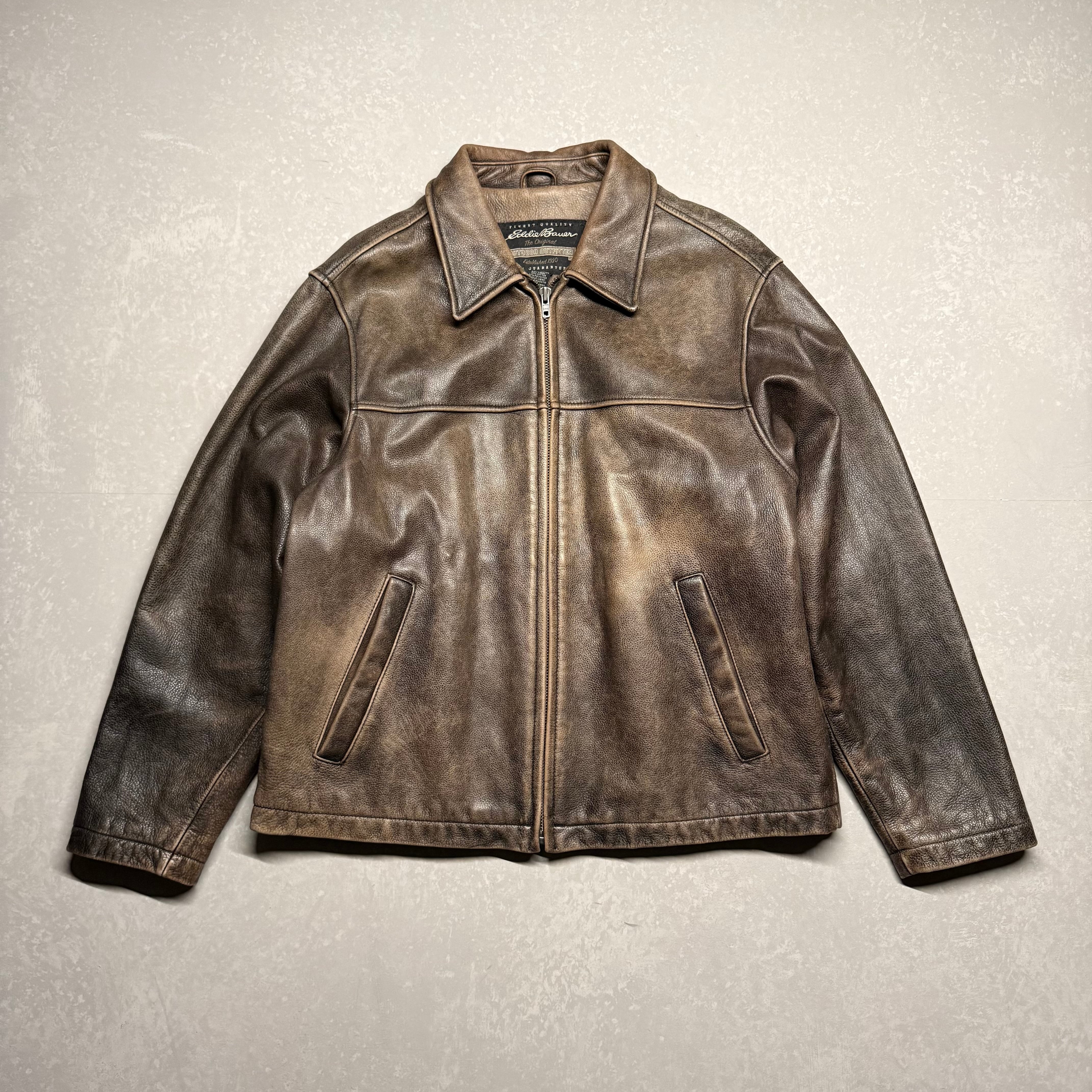 Eddie Bauer 90s Leather jacket | Seek the online