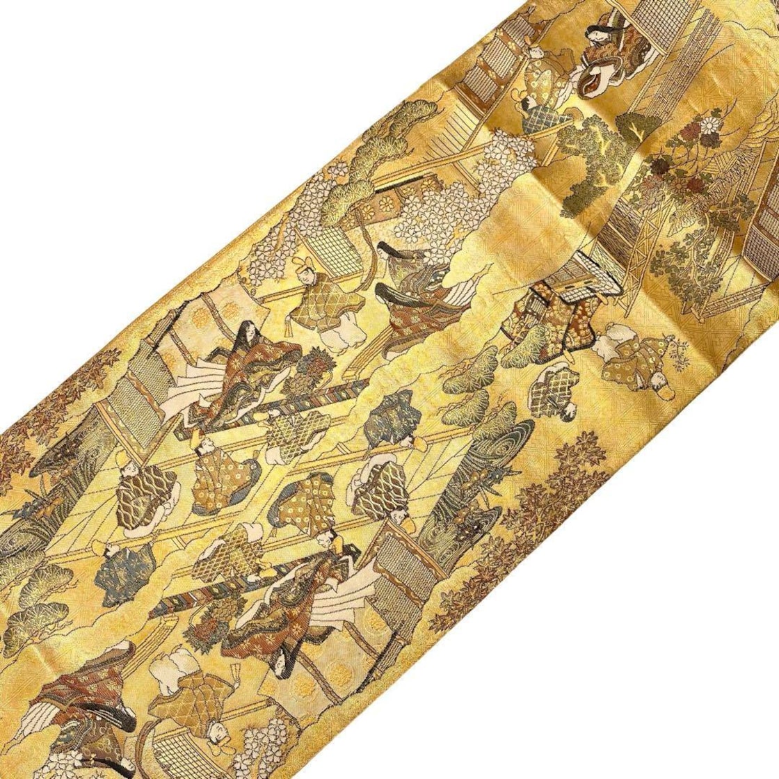 袋帯 本金二重箔 源氏物語絵図 金糸 金色 フォーマル O-4325 | Pay ID 