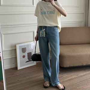 ストレートジーンズ レディース パンツ ボトムス Gパン デニムパンツ 5ポケットパンツ ストレート 膝下 ロング ファスナー ポケット ハイウエスト 前開き デニム ブルーデニム 機能性繊維 よもぎ抗菌 きれいめ シンプル カジュアル こなれ感 無地 春 夏 秋 冬 オールシーズン シーズンレス ママ 女の子 学生 学校 通学 デート お出かけ アウトドア キャンプ 旅行 公園 女子会 休日 バカンス 体型カバー 脚長 普段使い 着回し XS S M L XL 2XL 小さいサイズ 大きいサイズ ブルー