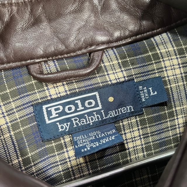 『送料無料』90s POLO Ralph Lauren ラムレザースウィングトップジャケット