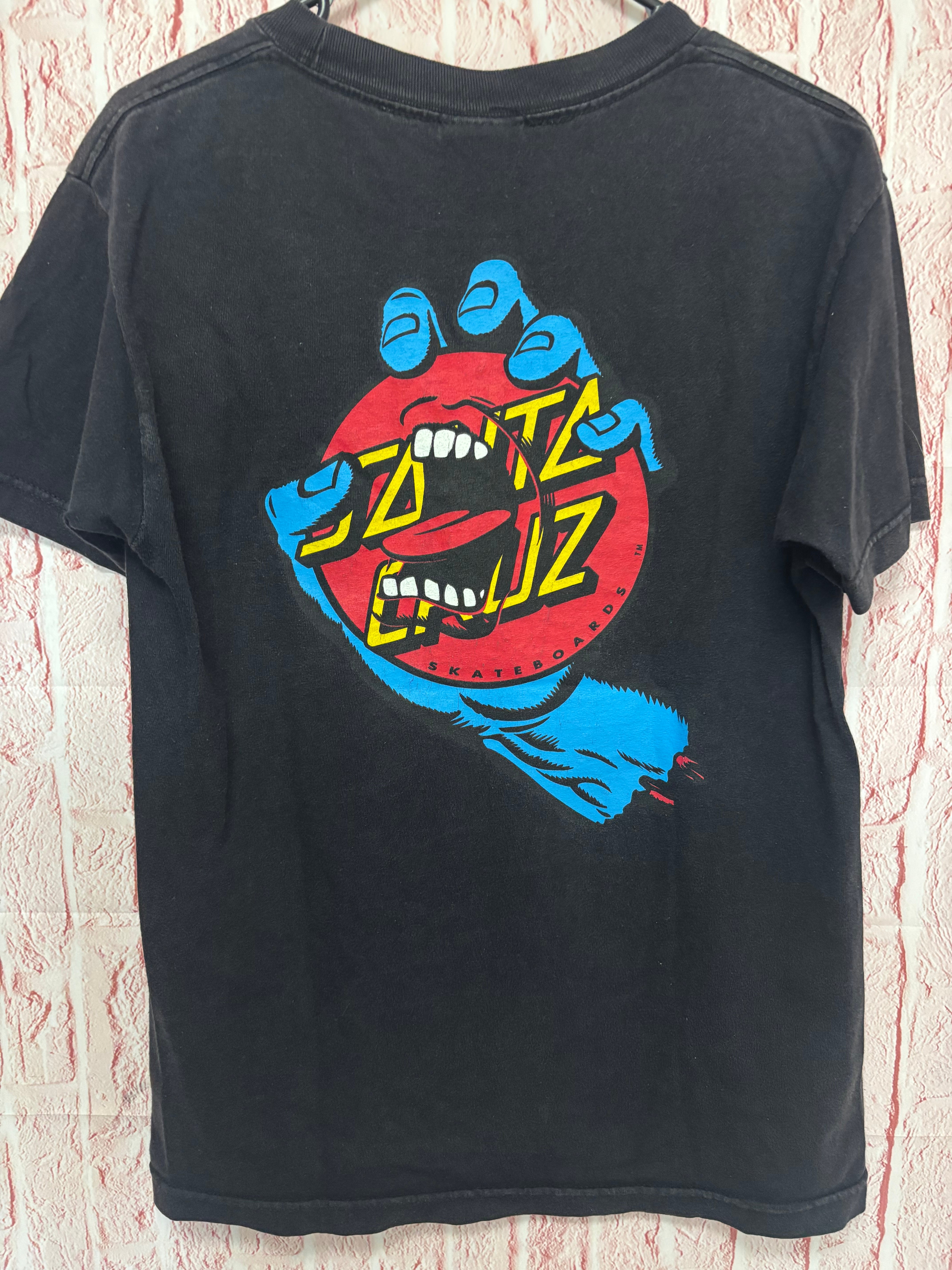 SANTA CRUZ Screaming Dot Hand Tee｜推定90s-00s｜NHSタグ｜フェード