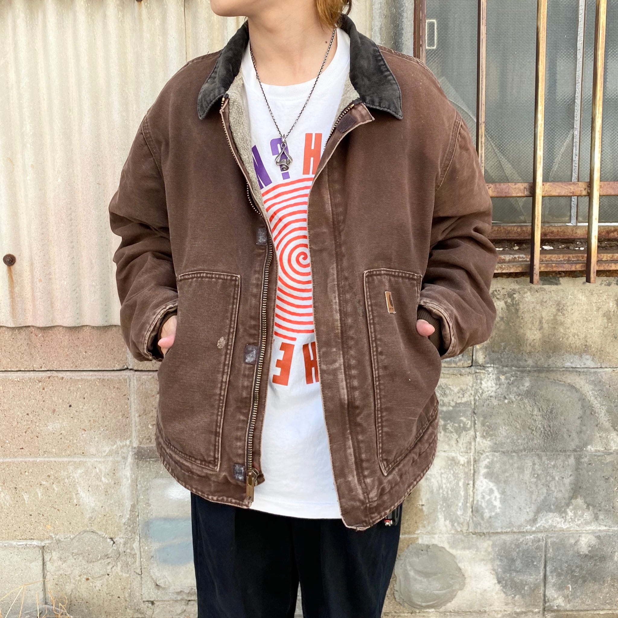 Carhartt カーハート ダック地 ワークジャケット カバーオール ボア 