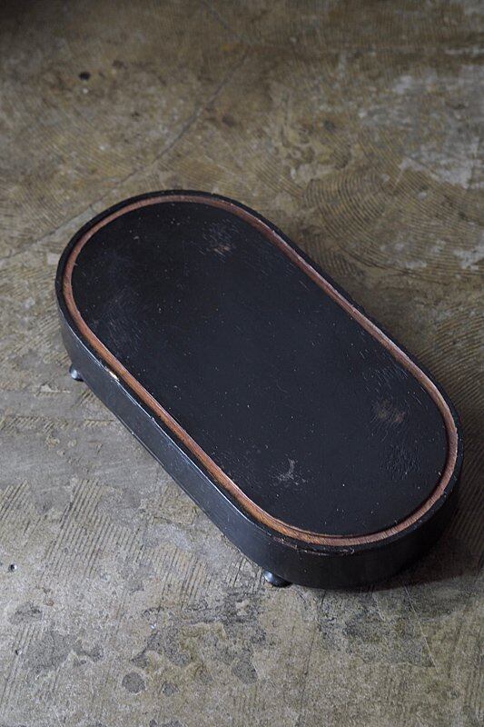 木製の楕円展示台-antique oval display base | アンティーク