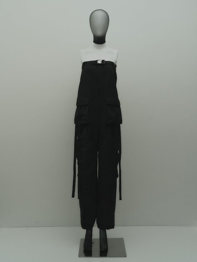 【受注 全額支払い】KISHIDAMIKI  strapless nylon jumpsuits