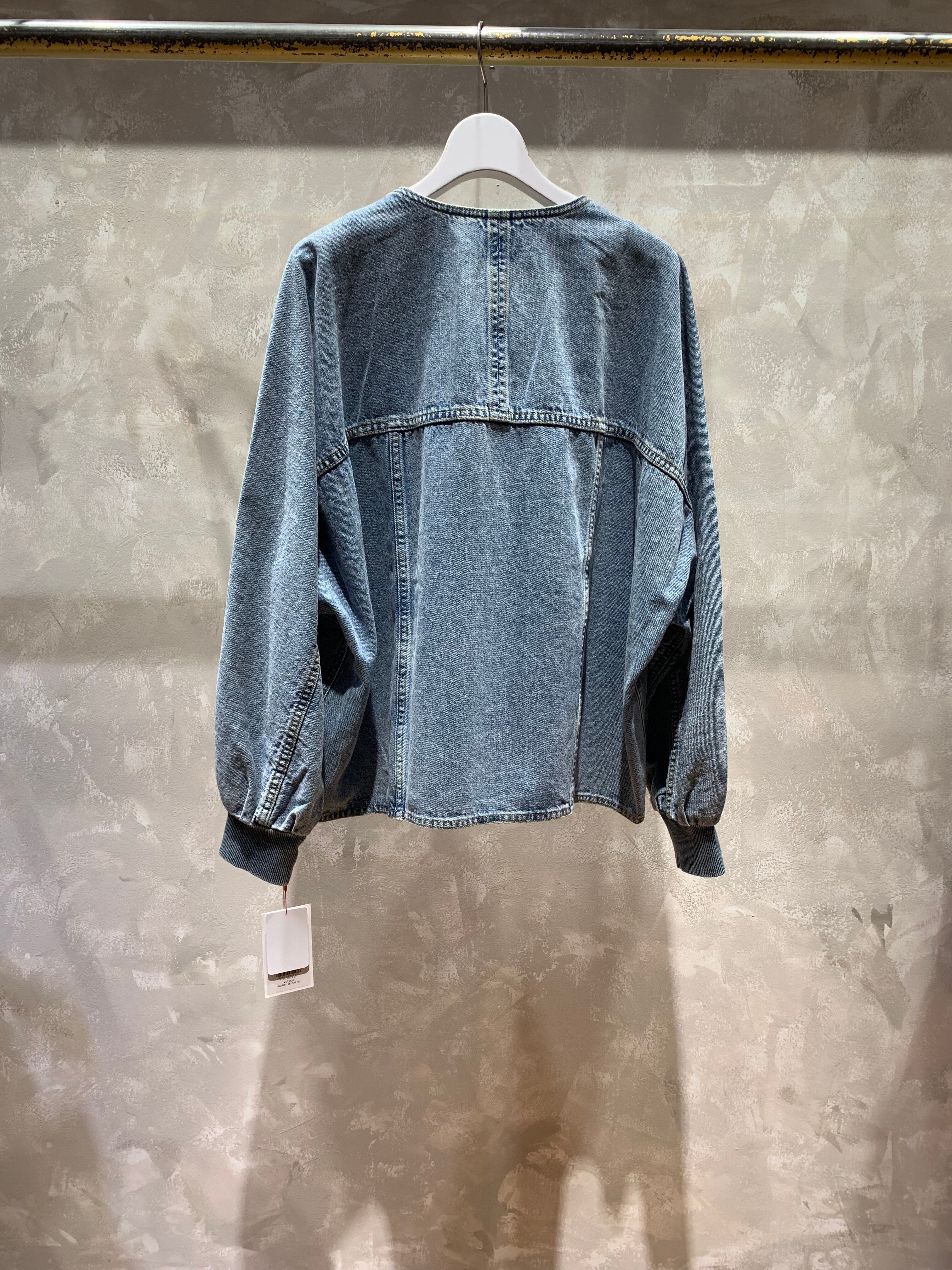 PASSIONE】ノーカラーデニムジャケット | LASHIC