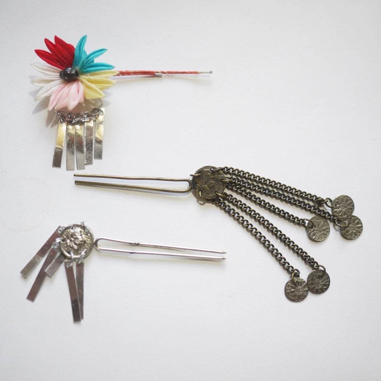 クサリビラ 銀ビラ かんざし髪飾り 日本人形 市松人形