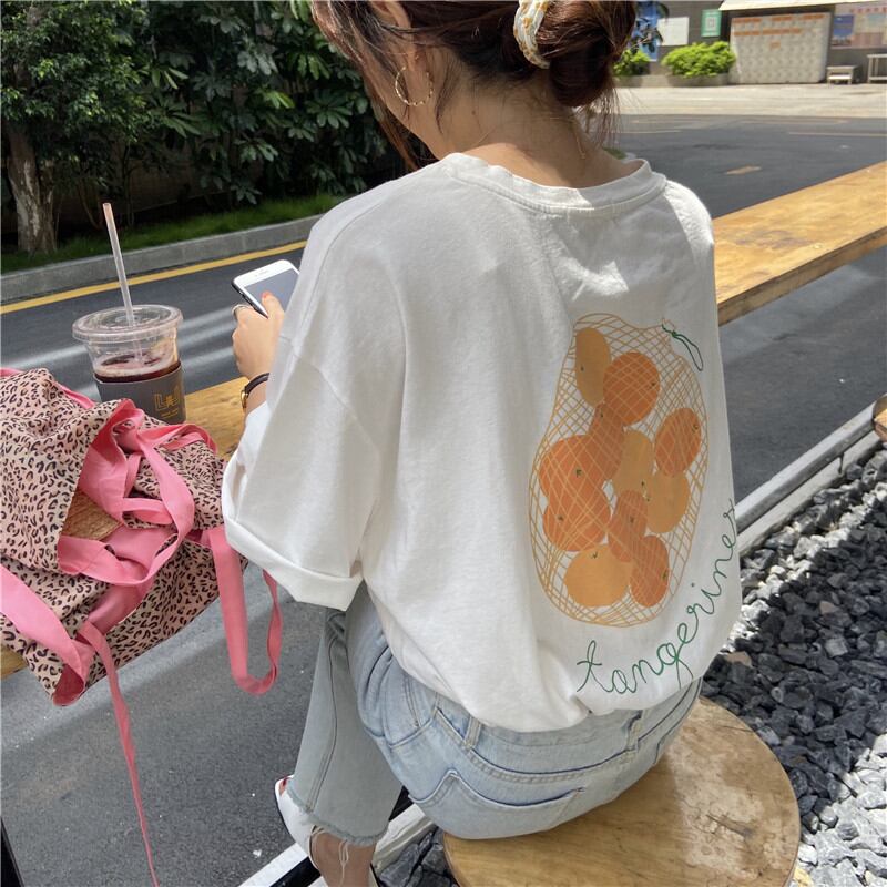 初回送料無料半袖プリントレディースファション服トップス