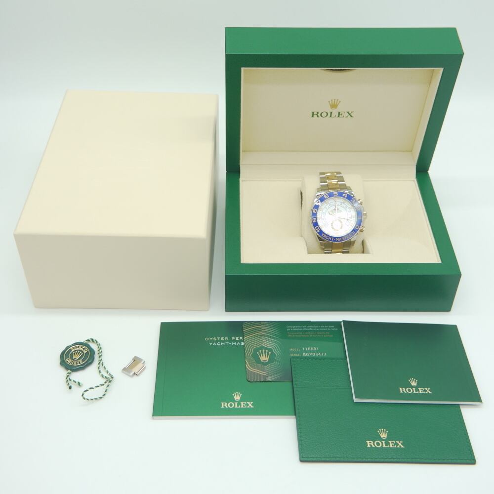 ROLEX ロレックス ヨットマスター2 116681 SS/PG 自動巻き 白 