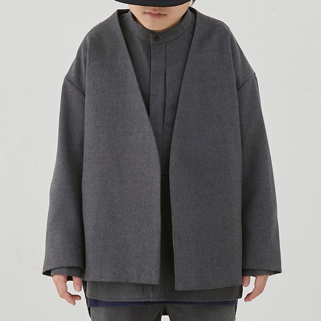 MOUN TEN. washable wool jacket 125/140 (charcoal) [22W-MJ06-1234a]