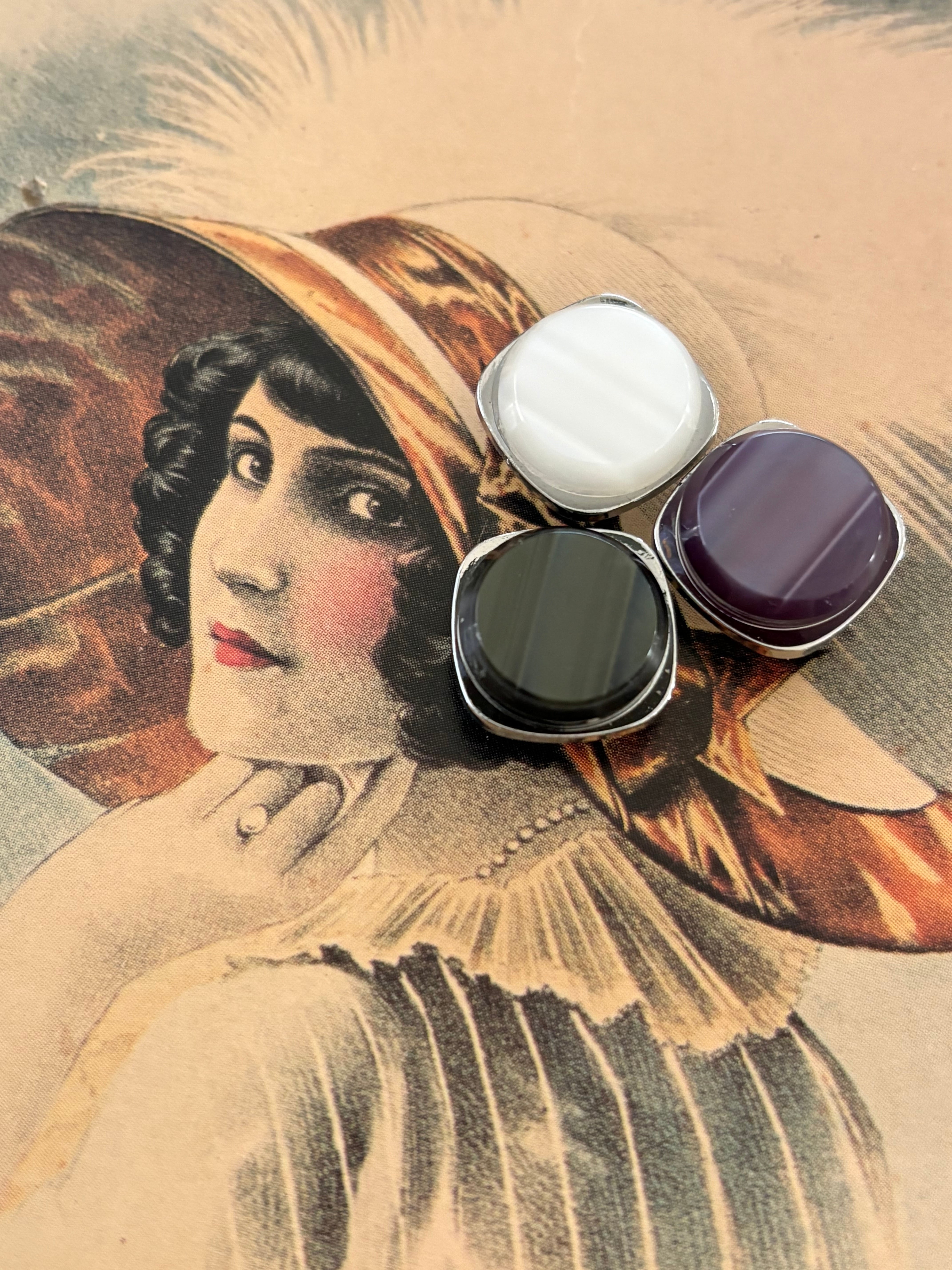 13mm Japanese ヴィンテージボタン カボション レトロ アクセサリーパーツ 装飾材 カルトナージュ