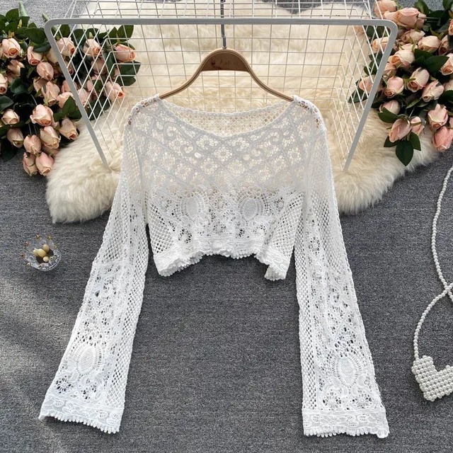 レースベルスリーブトップス