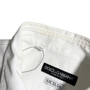 DOLCE&GABBANA white chino western shirt