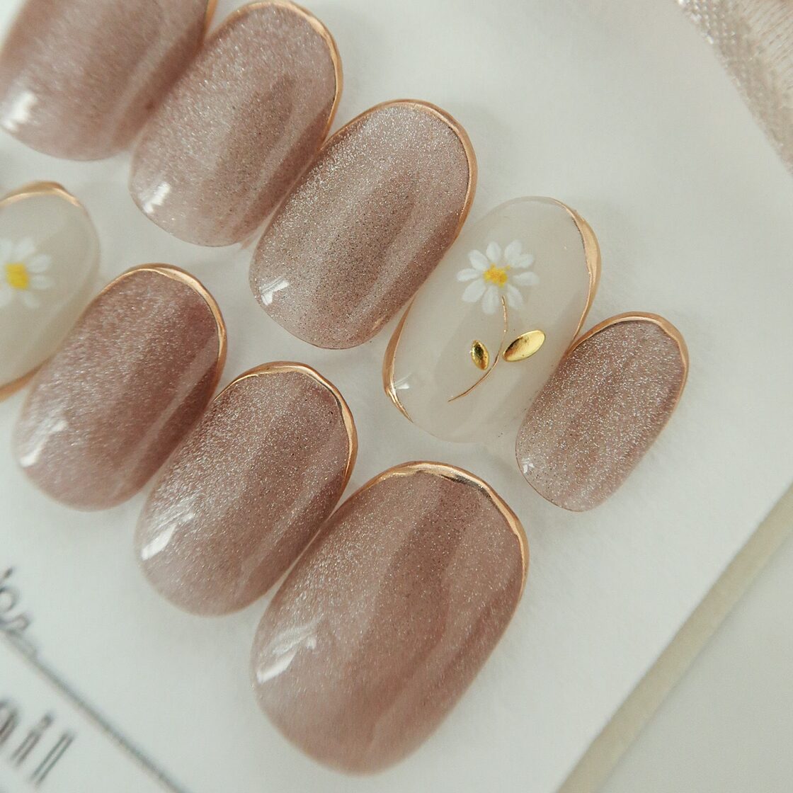 ☆A-403☆ネイルチップ ボルドー×濃ブラウンのぷっくりフラワーネイル  