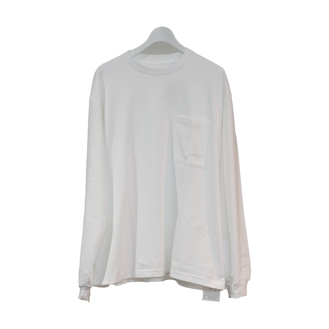 Long sleeve pocket tee with PiuLoro(WHT)