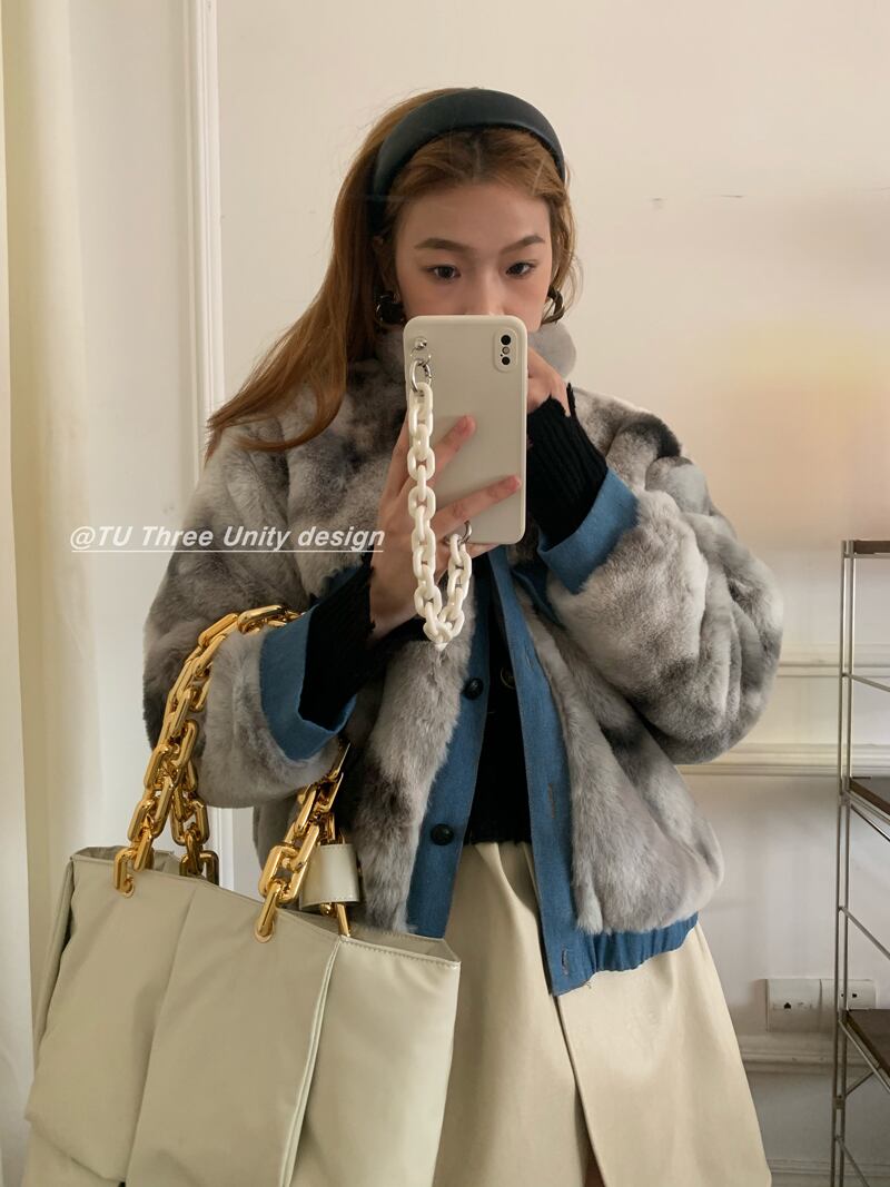 ファーコート ショートウィンタージャケット レディース 冬物 ビッグFスモールZ韓国68534410999