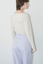 CLANE クラネ　ARRANGE BOAT NECK TOPS BEIGE