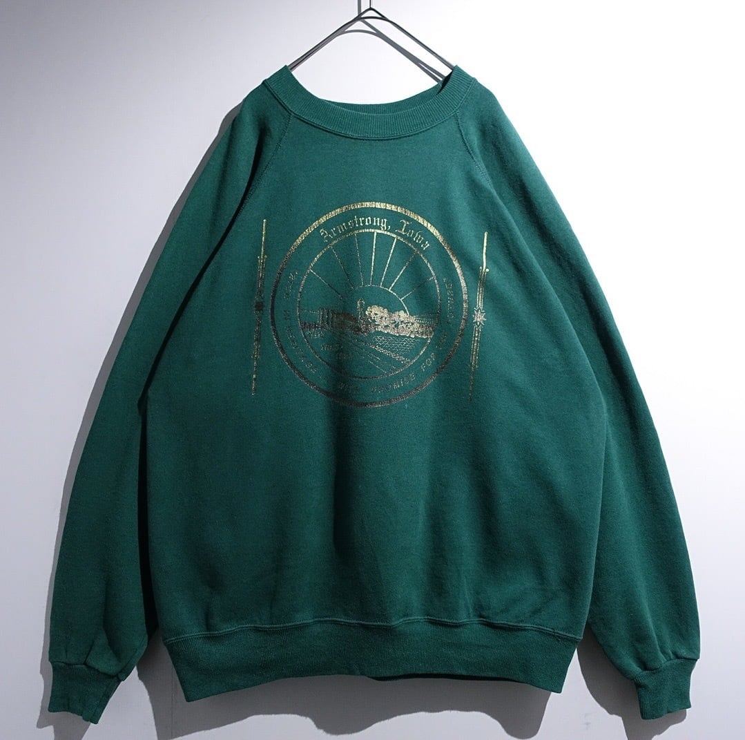 90s "Hanes" Green Armstrong Iowa 100th Anniversary Print Sweat