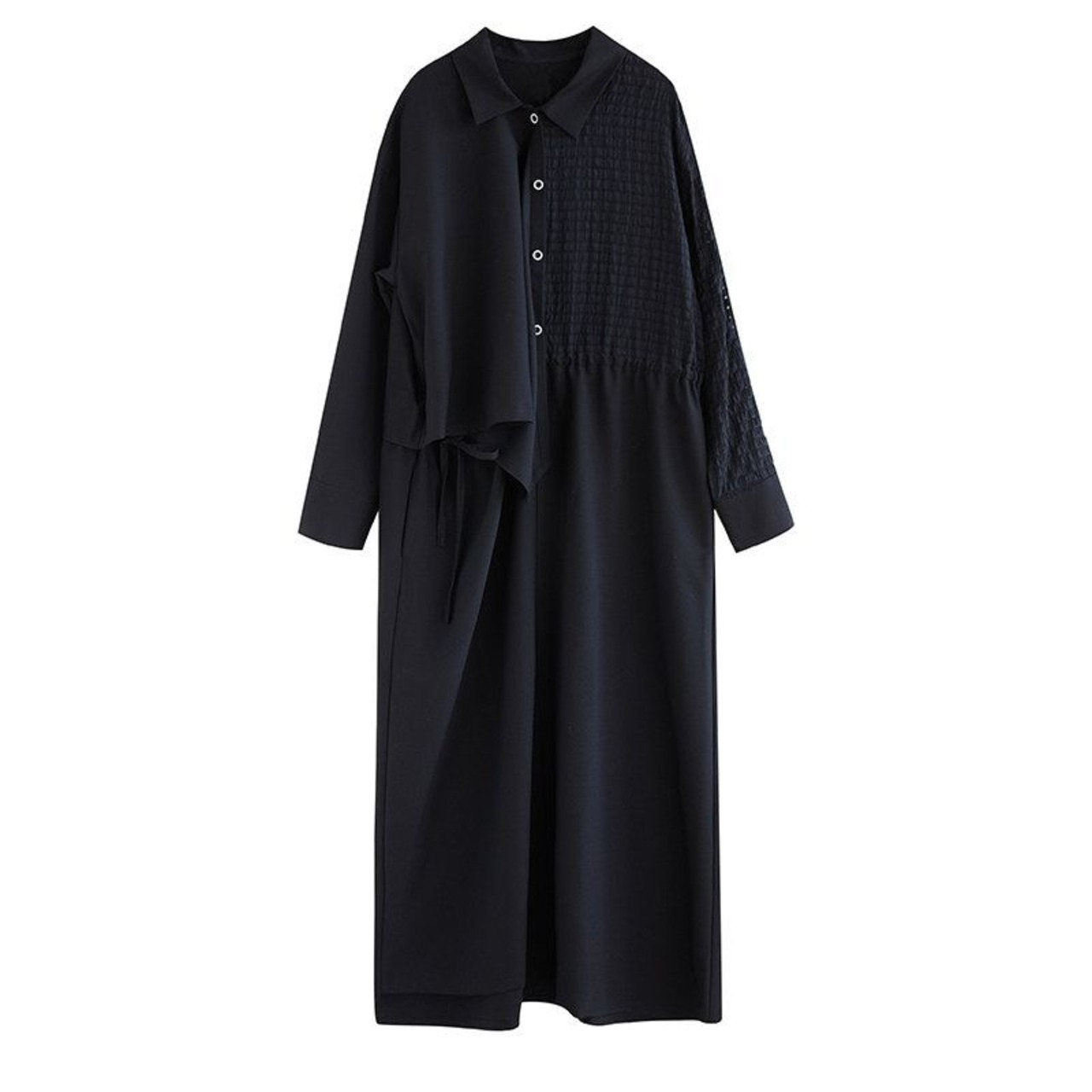 ボタンフロント 切替 デザイン シャツワンピース  00351