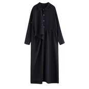 ボタンフロント 切替 デザイン シャツワンピース  00351