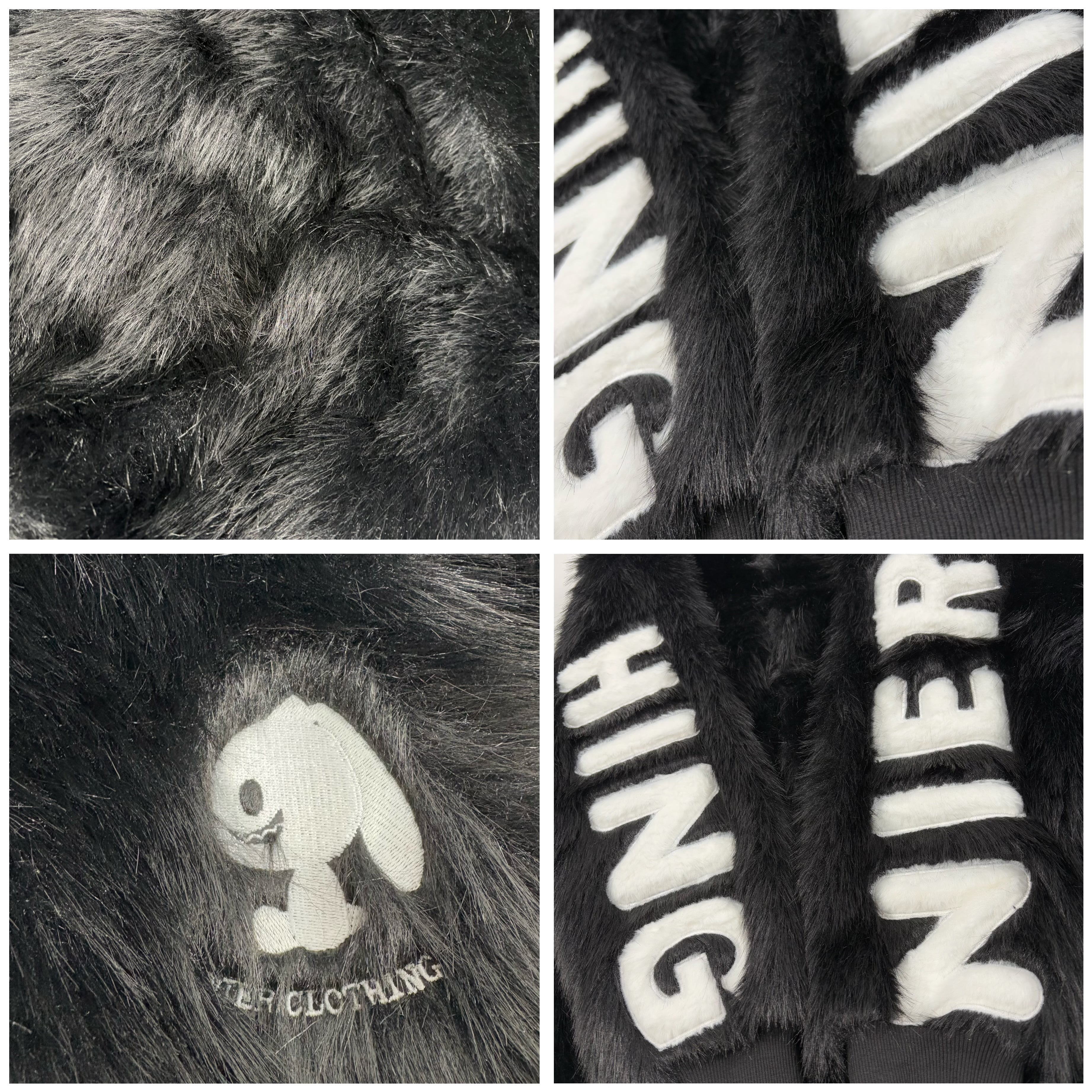 新年ばら撒きプレゼント》超ふわもこOVERSIZE FUR OUTER【BLACK WHITE