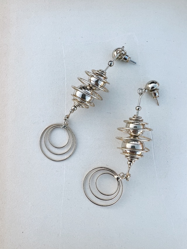 Vintage 925 silver modern  pierced earrings ( ヴィンテージ シルバー モダン ピアス