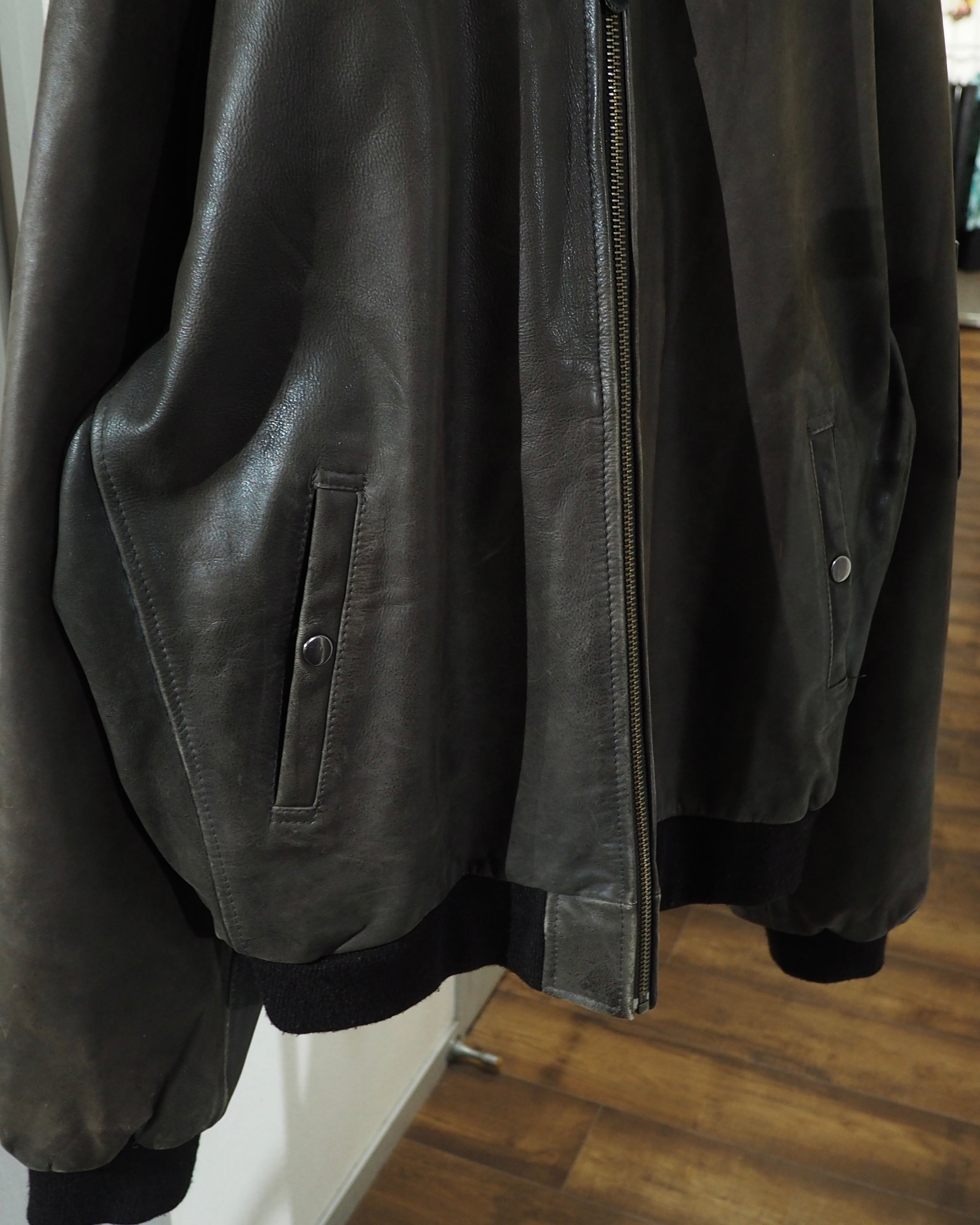 1990s " AVIATRIX " Beautiful Dark Brown Color Vintage Flight Leather Jacket