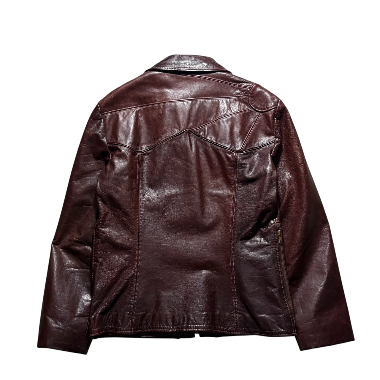 vintage 1970’s EAST WEST MUSICAL INSTRUMENTS leather jacket “SMOKE”