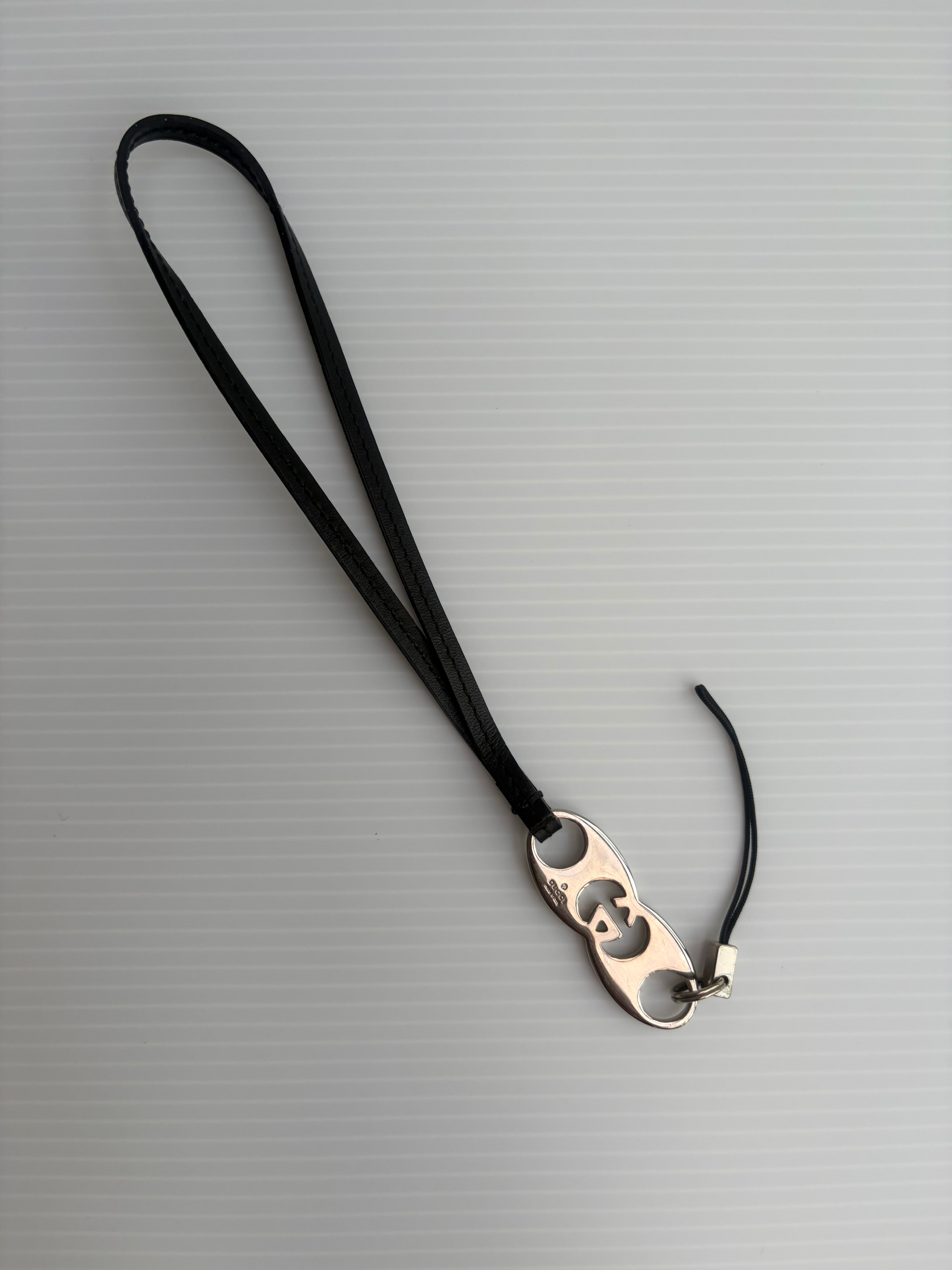 Gucci ストラップ インターロッキングG レザー GUCCI インターロッキングG ストラップ ブラック | anela's SHOP