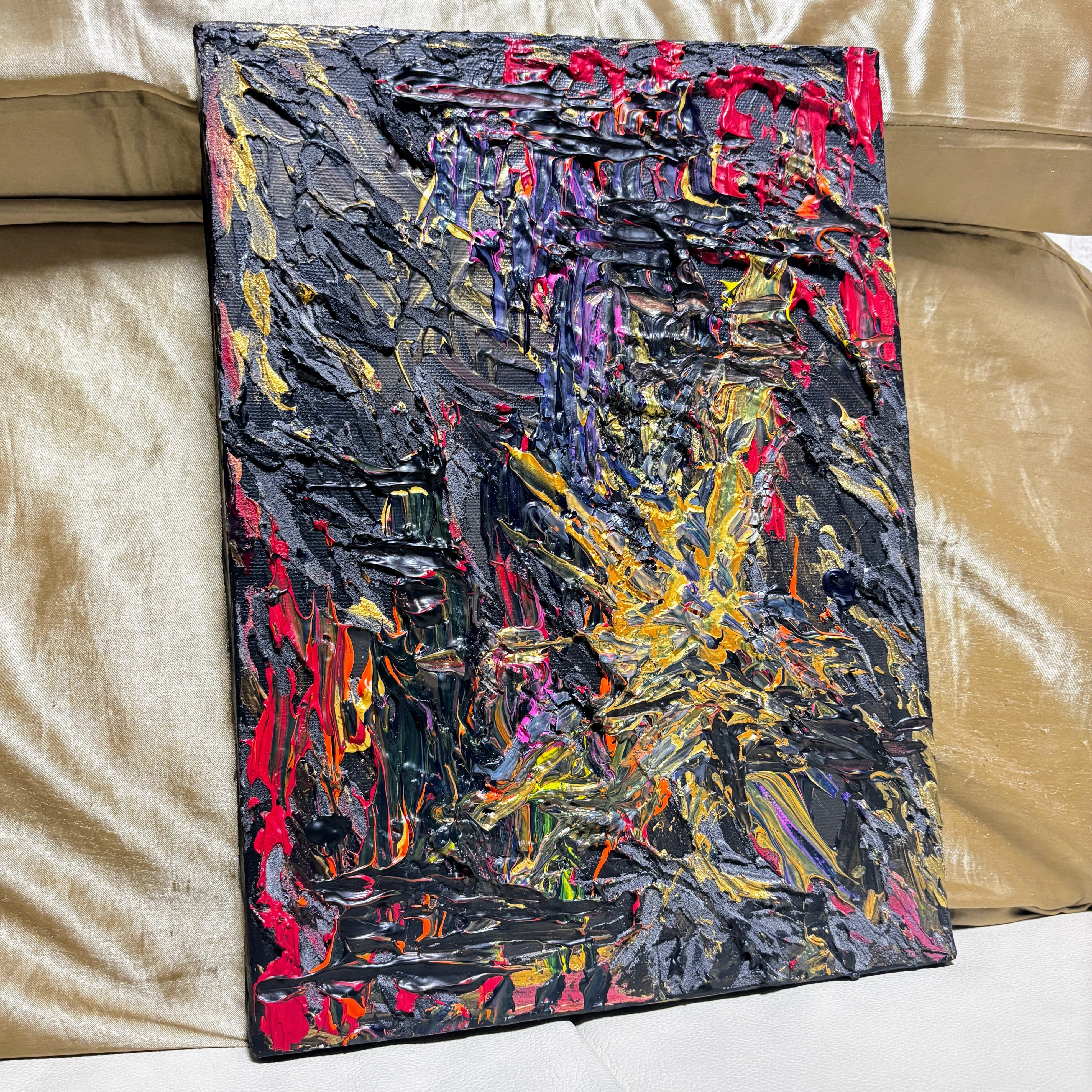 A-46/24】抽象画 動物画 金魚アクリル画 原画 絵画 現代アート