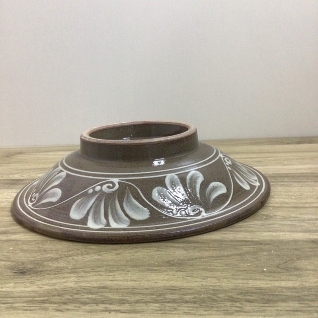 7寸皿重ね焼き　魚と海老　赤入り