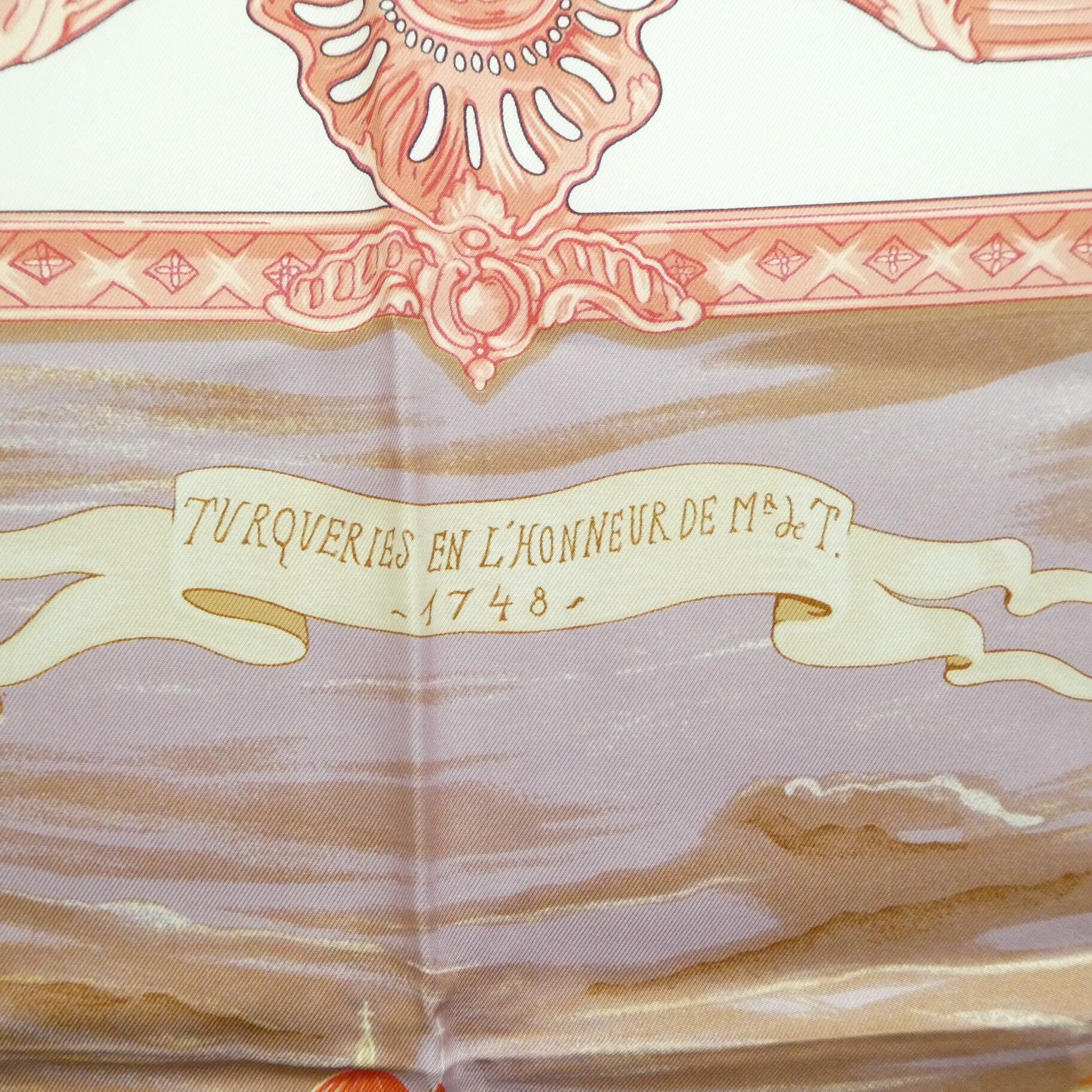 美品 HERMES エルメス カレ90 TURQVERIES EN L'HONNEUR DE MHT 1748