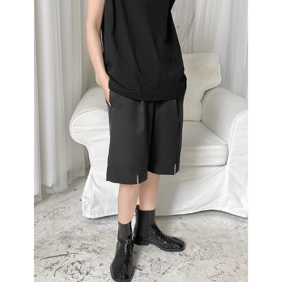 ルーズワイドレッグダークパンツ PT0093