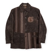 LANCEL ランセル ニット切替 モール ジャケット コート サイズ M /メンズ/日本製/ダークブラウン系