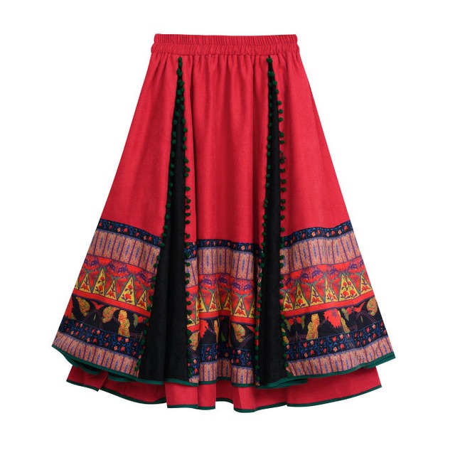 チャイナ服 スカート Aライン 装飾スカート ロング丈 ミディアム丈 民族風 チャイナスカート ボトムス 舞踏 中国風 民族衣装 Zq21 Chai トップスも普段着も揃うチャイナ服専門店