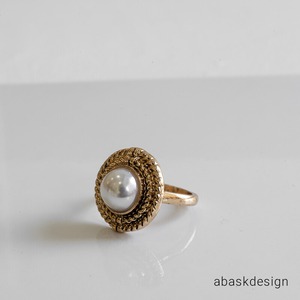 【ネコポス便】 アンティークテイストパールリング　0628