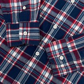 nano universe ナノユニバース チェック柄 長袖 シャツ L /ネイビー系/メンズ