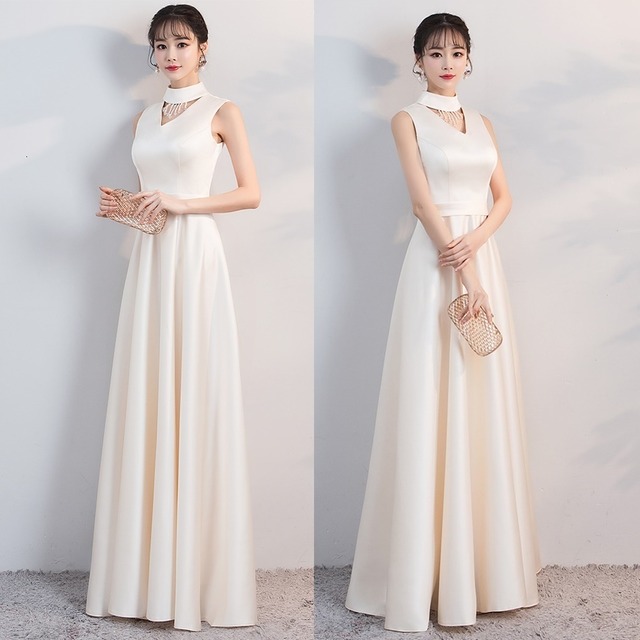 パーティードレス サテン ホルターネック フリンジ ロング マキシ丈 ノースリーブ フレア Ａライン ４色 無地 エレガント パーティー 女子会 結婚式 二次会 お呼ばれ ワンピース フォーマル 2018年新作 婚活パーティー 披露宴 ウェディング 演奏会