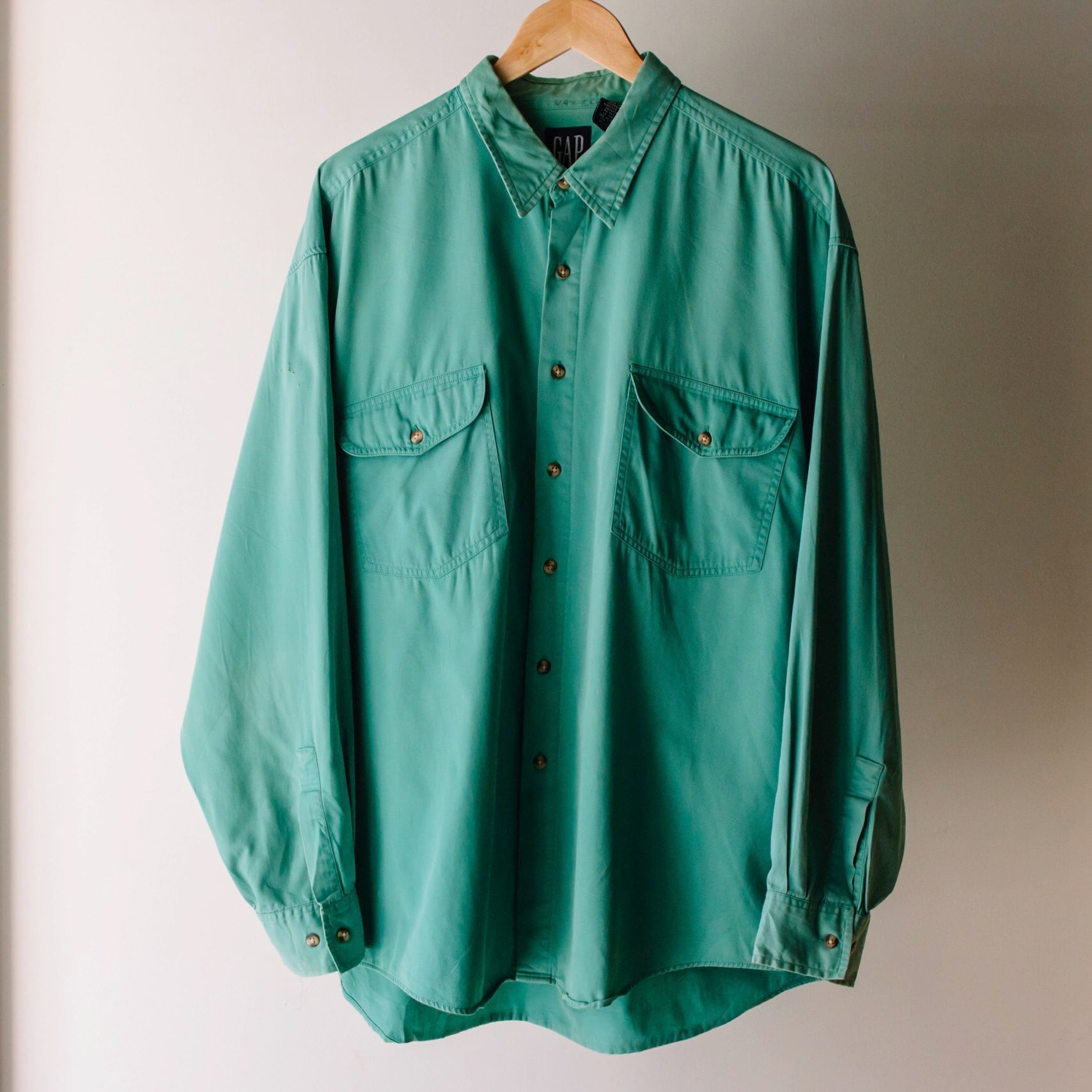 90's Old Gap ターコイズブルーシャツ XL【1016A22】 | 【公式