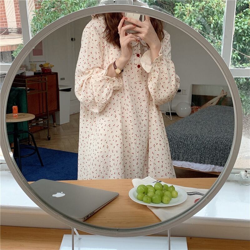 レッドスプリングオータムレディースルーズカラー ロング コットン 春物 秋物 萌量不足37334628952