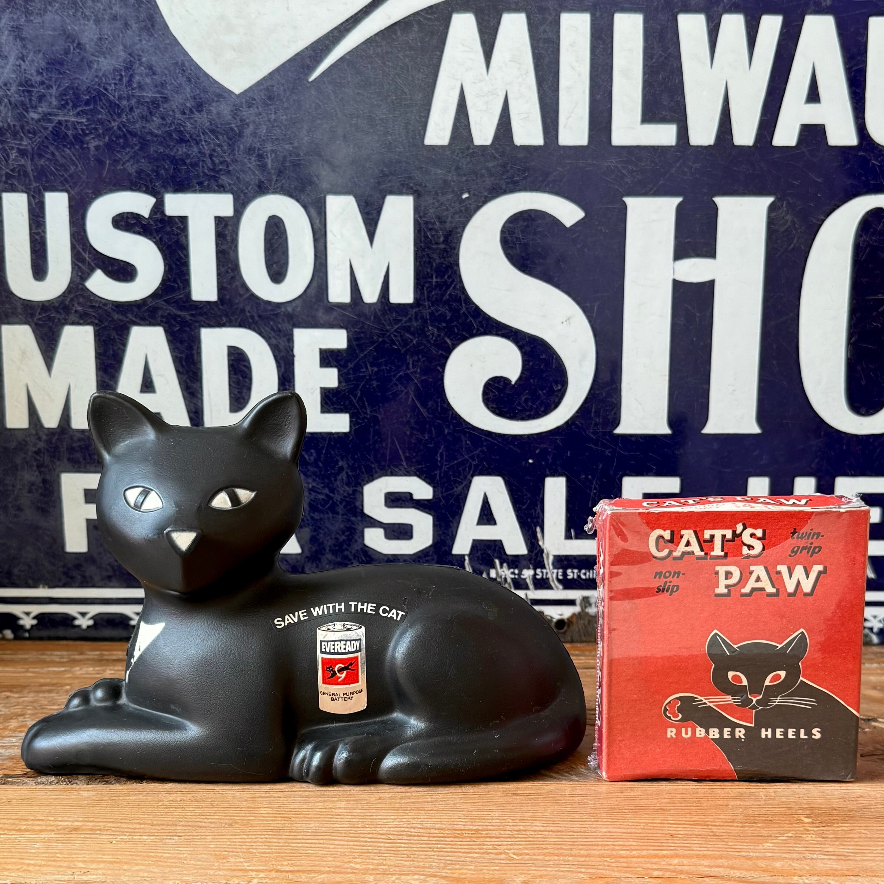 Vintage EVEREADY CAT Coin Bank エバレディ 黒猫 ブラックキャット