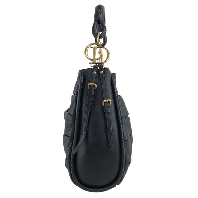Christian Dior クリスチャン ディオール ショルダーバッグ ブラック CDモチーフ レザー ワンショルダーバッグ vintage ヴィンテージ オールド vvdiyc