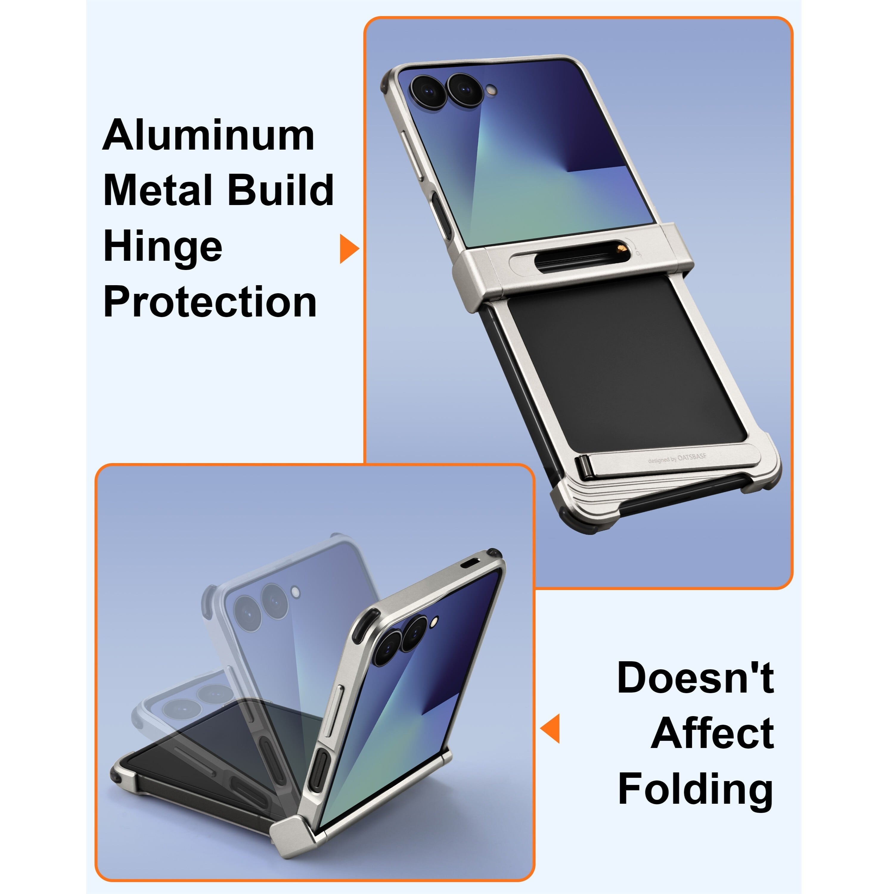 ◇Galaxy Z Flip 7◇ Stick Stand Aluminum Bumper Phone Case