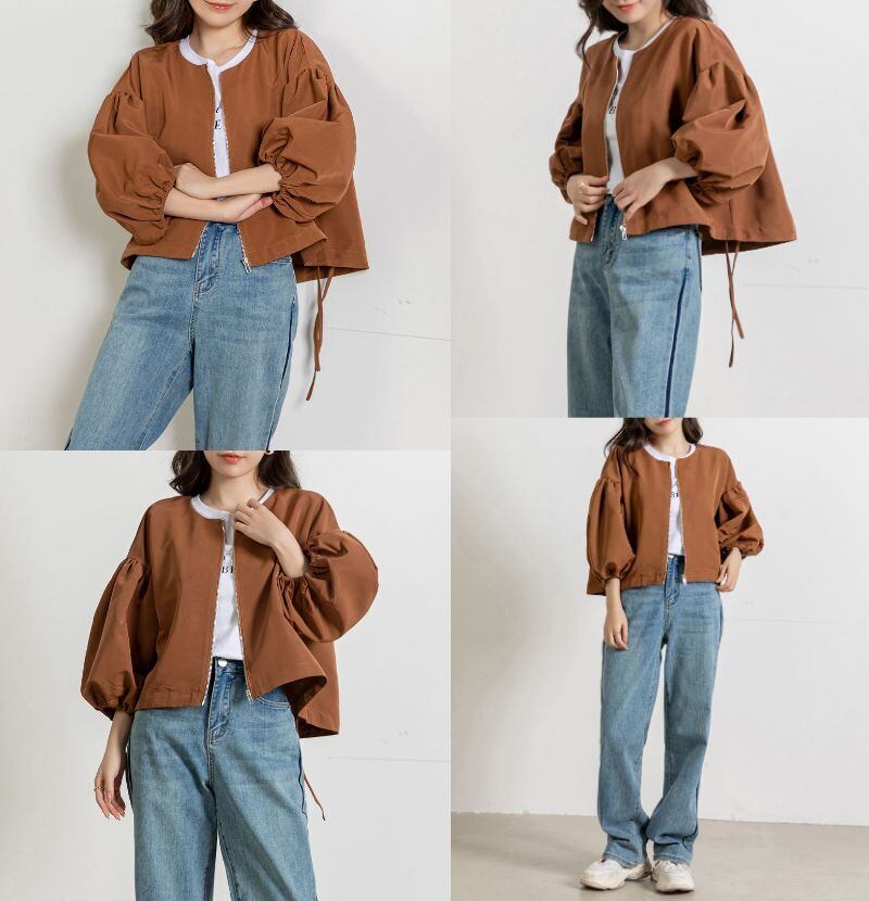 メール便】バルーンスリーブショートブルゾン／tops2029 | DAY CLOSET