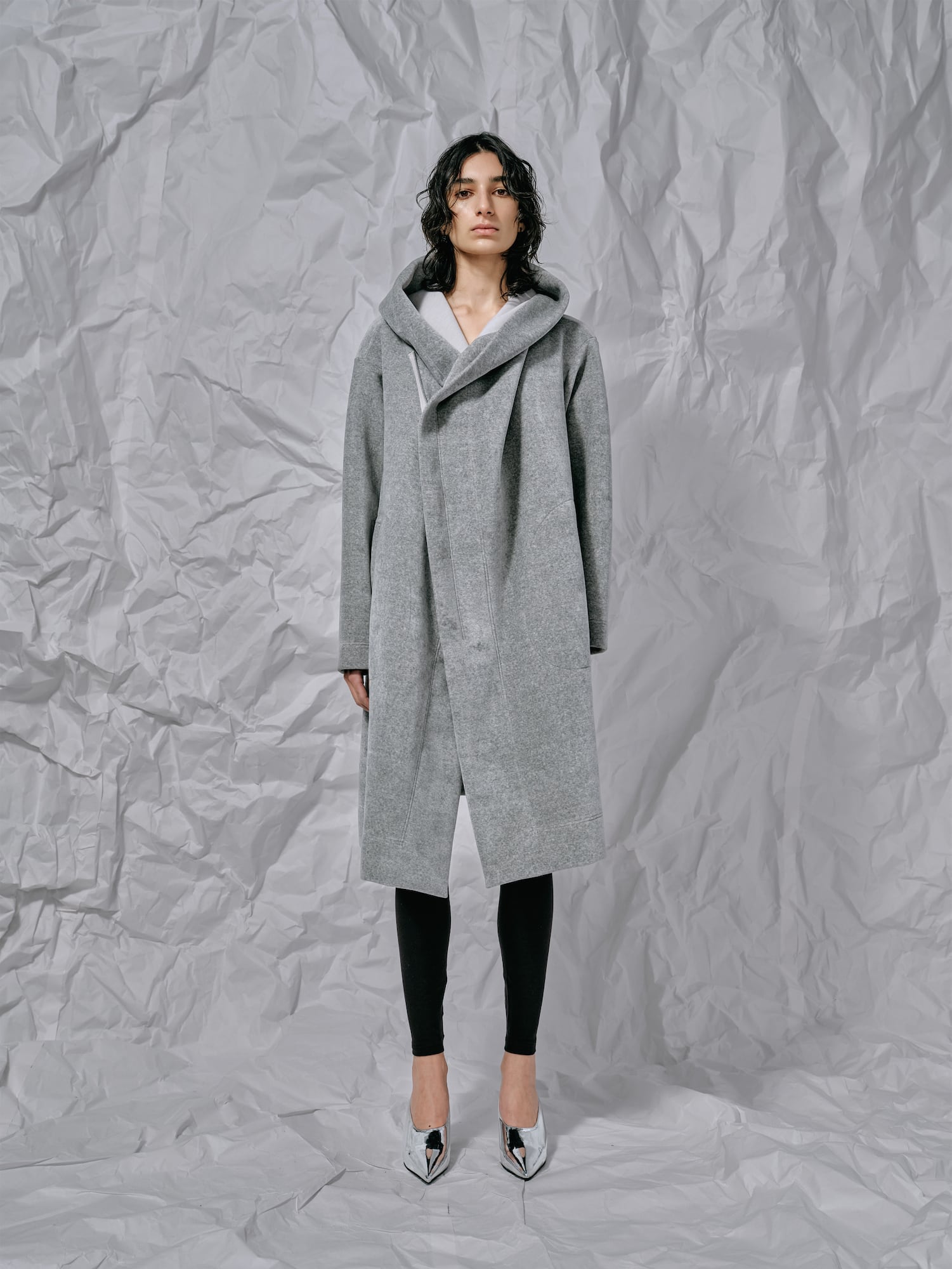 ✨極美品✨レオナール ベロア フーデット コート キルティング 2XL ベロア・ボアティング フーデットコート グレー | J's by a-double