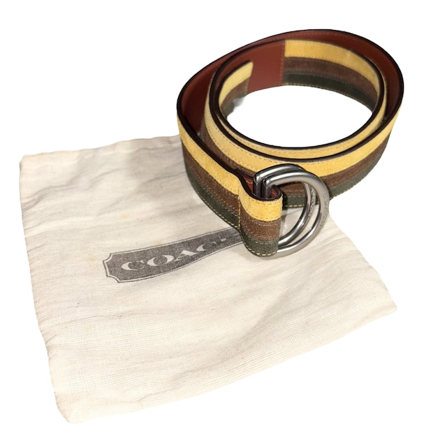COACH tricolor suede ring belt