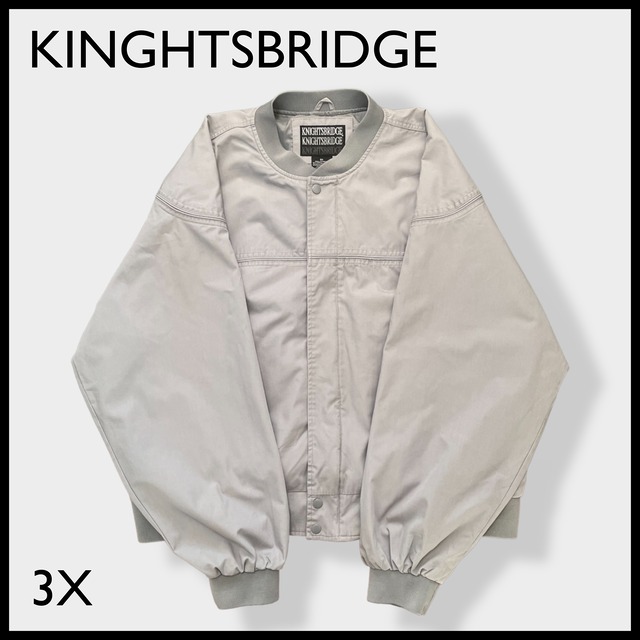 【KINGHTSBRIDGE】ダービージャケット ブルゾン ジャンパー カップインショルダー アウター 3X ビッグシルエット 極太アーム ゆるだぼ オーバーサイズ ワイドサイズ 西海岸 パンクス スケーター アウトロー 80s 90s US古着