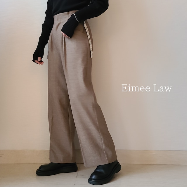 【Eimee Law】ロゴテープベルトタックワイドパンツ(83264J)