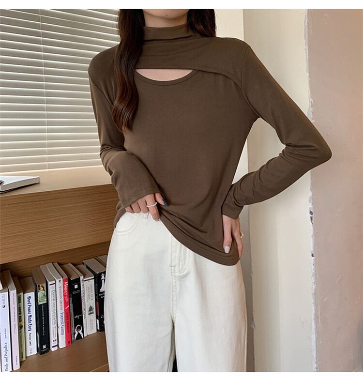 限定SALE 透かし彫り タートルネック ニットトップス 長袖 トップス レディース Tシャツ スリム