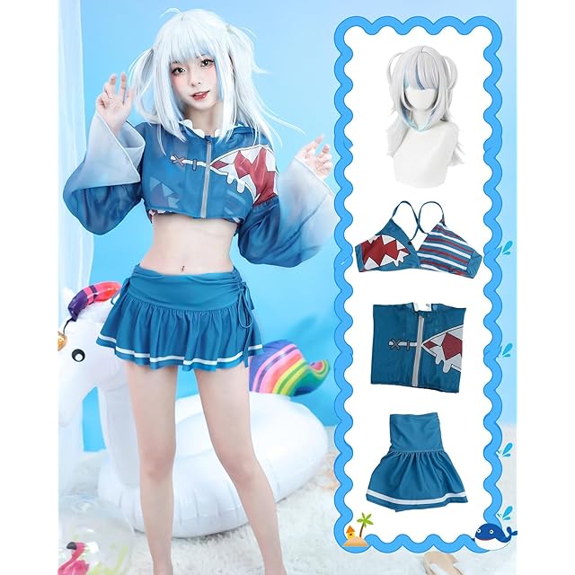 神併良品] がうる・ぐら コスプレ ウィッグ付き 水着 VTuber コスプレ