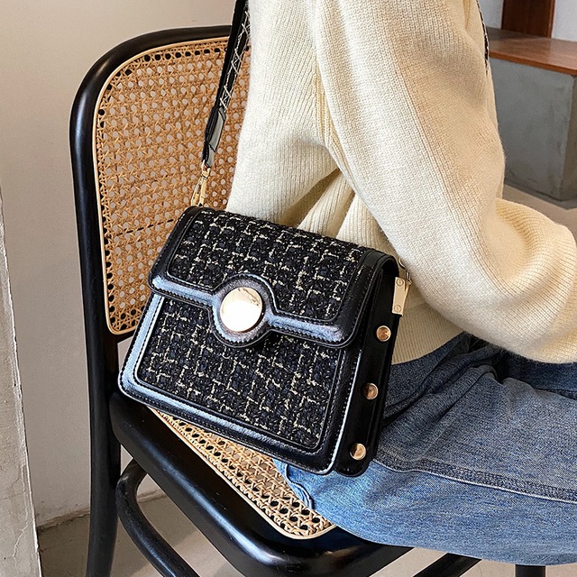 センススモールバッグメス2020秋冬新流行ファッションワイルドワンショルダーメッセンジャーバッグネットレッドウールスモールスクエアバッグ Tiancai_Wing_Bag6931808274